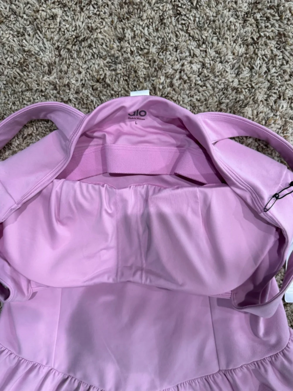 ALO Break Point Tennis Dress Candy Heart Pink Large NEW WITH TAGS